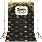 Lofaris Black And Gold Bokeh Class Of 2022 Graduation Backdorp